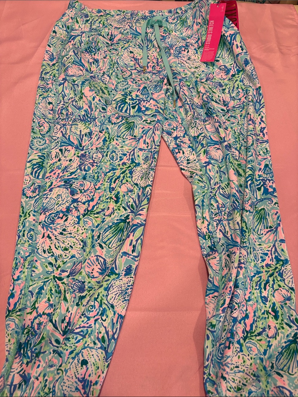 Lilly Pulitzer Manda High Rise Jogger Soleil It On Me Pants NWT Large L